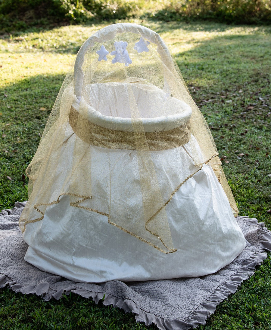 Leala Bassinet Cover with Golden Veil